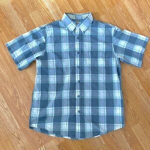 5 for $25! Haggar Men's Casual Plaid Short Sleeve Button Down shirt